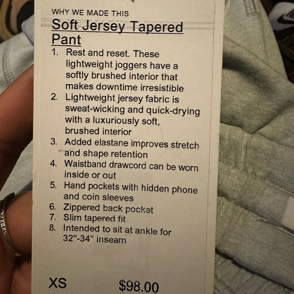 Lululemon Soft Jersey Tapered Pant men’s size XS jogger - Picture 6 of 13